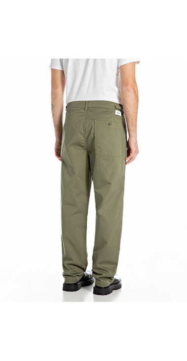 リラックスレギュラーフィットコットンツイルパンツ｜REPLAY リプレイ